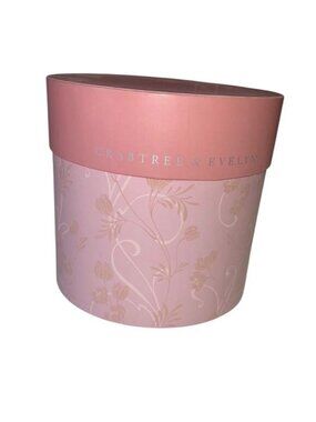 Crabtree & Evelyn Pink Floral Round Hat Gift Box